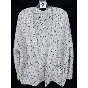 Moon & Madison Women's Oversized Confetti  Long Sleeve Knit Chunky  Cardigan M